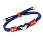 Buddha Stones Round Peace Buckle Jade Abundance Wealth String Bracelet Bracelet BS Blue(Wrist Circumference 14-18cm)