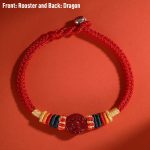 Buddha Stones Year of the Dragon 925 Sterling Silver Chinese Zodiac Cinnabar Auspicious Matches Blessing Bracelet (Extra 30% Off | USE CODE: FS30) Bracelet BS Rooster 23cm