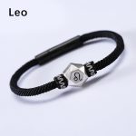 Buddha Stones 999 Sterling Silver 12 Constellations of the Zodiac Protection Handmade String Bracelet Bracelet BS Leo 19CM