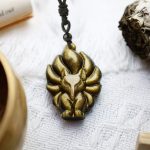 Buddha Stones Natural Fluorite Gold Sheen Obsidian Fox Pendant Protection Necklace Necklaces & Pendants BS 9