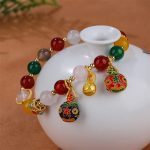 Buddha Stones Gold Swallowing Beast Family Various Agate Crystal Success Bracelet Bracelet BS 2
