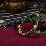 Buddha Stones Tibet Handmade Five God Of Wealth Luck Thangka Amulet Prayer Wheel Flower Charm Weave String Bracelet Bracelet BS 10