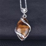 Buddha Stones Marquise Pattern Natural Crystal Stone Charm Necklace Pendant Necklaces & Pendants BS Tiger Eye