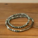 Buddha Stones Sodalite Picture Jasper Green Point Stone Harmony Wisdom Bracelet Bracelet BS Green Point Stone 18cm fit for Wrist Circumference 17-17.5cm