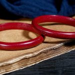 Buddha Stones Cinnabar Heart Sutra Engraving Blessing Bangle Bracelet Bracelet BS 5