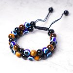 Buddha Stones Evil Eye Hematite Tiger Eye Protection Beaded Bracelet Bracelet BS 9