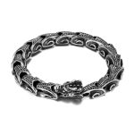 Buddha Stones Dragon Titanium Steel Luck Bracelet Bangle Bracelet Bangle BS DRAGON (Luck ♥ Strength)