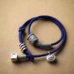 Buddha Stones Handmade Tibetan Om Mani Padme Hum Carved Auspicious Amulet Double Wrap Rope Bracelet Bracelet BS 5