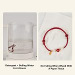 Buddha Stones 925 Sterling Silver Good Fortune Fu Character Agate Pearl Red String Braid Bracelet Bracelet BS 8