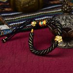 Buddha Stones Tibet Handmade Five God Of Wealth Luck Thangka Amulet Prayer Wheel Flower Charm Weave String Bracelet Bracelet BS 6