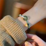 Buddha Stones Natural Hetian Jade Peace Buckle Pearl Luck Handcrafted Braided Bracelet Bracelet BS 1