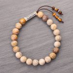 Buddha Stones Weathered Stone Om Mani Padme Hum Strengthen Bracelet Bracelet BS 5