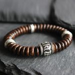 Buddha Stones Natural Tibetan Coconut Shell Om Mani Padme Hum Positive Bracelet Bracelet BS 1