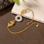 Buddha Stones White Jade Koi Fish Prosperity Bracelet Bracelet BS 5