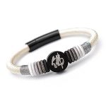 Buddha Stones Buddha Character Ebony Handcrafted Rope Bracelet Bracelet BS Beige 18cm
