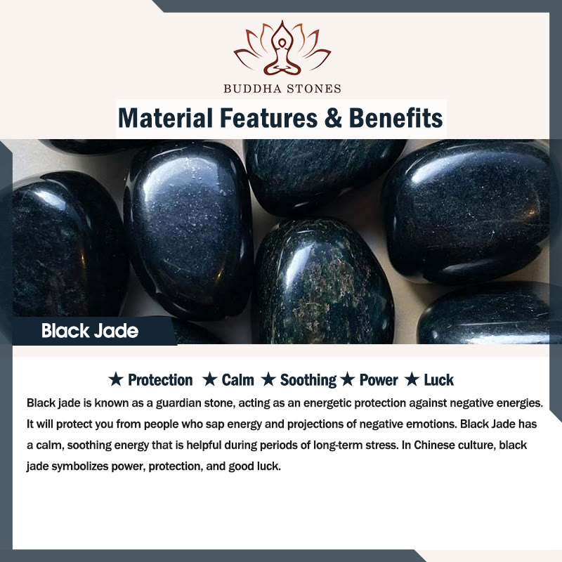 Buddha Stones Natural Black Jade Chinese Zodiac Dragon Tooth Pattern Protection Necklace Pendant Necklaces & Pendants BS 2