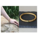 Buddha Stones Cyan Jade Copper Auspicious Clouds Calm Healing Bracelet Bangle Bracelet Bangle BS 12