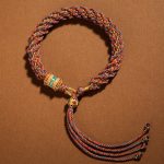 Buddha Stones Tibetan Handmade Luck Thangka Prayer Wheel Charm Weave String Bracelet Bracelet BS Red Blue Yellow