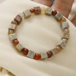 Buddha Stones Natural Stone Sea Sediment Jasper Agate Protection Bracelet Bracelet BS 10