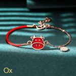 Buddha Stones 925 Sterling Silver Color-changing Chinese Zodiac Luck Protection Red String Chain Bracelet Bracelet BS Ox(Wrist Circumference 14-15cm)