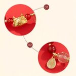 Buddha Stones Year of the Dragon Dumpling Natural Red Agate Garnet Hetian Jade Fu Character Luck Success Bracelet Bracelet BS 8