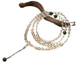 Buddha Stones 108 Beads White Crystal Jade Meditation Bracelet Mala Mala Bracelet BS 21