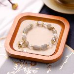 Buddha Stones Amethyst Green Aventurine Strawberry Quartz Positive Elephant Charm Bracelet 27