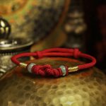 Buddha Stones Red String Jade Luck Fortune Knot Braided Couple Bracelet Bracelet BS 3