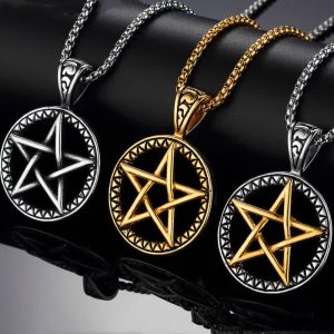 Buddha Stones Pentagram Titanium Steel Balance Necklace Pendant Necklaces & Pendants BS main