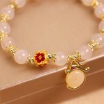 Buddha Stones Year of the Dragon White Agate Green Aventurine Peace Buckle Luck Bracelet (Extra 30% Off | USE CODE: FS30) Bracelet BS 3