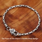 Buddha Stones Tibetan Double Dorje Om Mani Padme Hum Buddha Swastika Vajra Strength Bracelet Bracelet BS 4