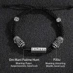 Buddha Stones Double PiXiu Feng Shui Copper Coin Om Mani Padme Hum String Bracelet Bracelet BS 14