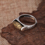 Buddha Stones Tibet Om Mani Padme Hum Carved Design Purity Rotatable Ring Ring BS 3