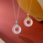 Buddha Stones 925 Sterling Silver Chalcedony Coin Peace Buckle Positive Necklace Pendant Necklaces & Pendants BS 1