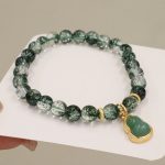Buddha Stones Natural Green Phantom Confidence Gourd Buddha Charm Bracelet Bracelet BS 3