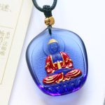 Buddha Stones Tibet Medicine Buddha Liuli Crystal Compassion Necklace Pendant Necklaces & Pendants BS Pagoda Medicine Buddha