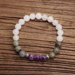 Buddha Stones 108 Mala Beads White Agate Amethyst Black Glitter Stone Protection Bracelet Bracelet Necklaces & Pendants BS 3