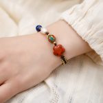 Buddha Stones Tibetan Turquoise Om Mani Padme Hum Protection Strength Bracelet Bracelet BS Flower Pattern