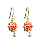 Buddha Stones 925 Sterling Silver Tibet Lotus Prayer Wheel Red Agate Enlightenment Necklace Pendant Necklaces & Pendants BS Earrings