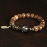 Buddha Stones Kuka Seed Tiger Eye Gold Sheen Obsidian Copper Wealth Luck Bracelet Bracelet BS 8