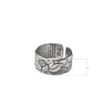 Buddha Stones Tibetan Lotus White Copper Enlightenment Ring Rings BS 7
