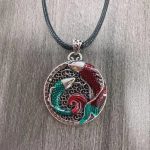 Buddha Stones Tibetan Copper Koi Fish Healing Necklace Necklaces & Pendants BS Necklace-With Leather Cord(Necklace Length: 60cm)