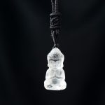 Buddha Stones Various Crystal Amethyst Pink Crystal White Crystal Citrine Buddha Carved Spiritual Healing Necklace Pendant Decoration Necklaces & Pendants BS White Crystal Necklace&Pendant