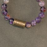 Buddha Stones White Crystal Red Hematoid Quartz Gold Rutilated Quartz Purple Phantom Protection Bracelet Bracelet BS 26