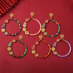 Buddha Stones Tibetan Gourd Fortune Happiness Lion Wealth Luck Bracelet Bracelet BS 2