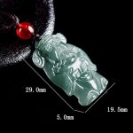 Buddha Stones Natural Green Jade Chinese God of Wealth Caishen Ingot Abundance Necklace Pendant Necklaces & Pendants BS 7