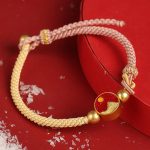 Buddha Stones Handmade Mountain and Sea Engraved Luck Two-Color String Couple Bracelet Bracelet BS 6