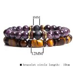 Buddha Stones 2PCS Healing Crystal Emperor Stone Tiger Eye Bead Bracelet Bracelet BS 25
