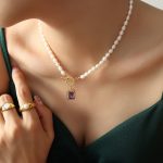 Buddha Stones Pearl Zircon Wealth Charm Necklace Pendant Necklaces & Pendants BS 5