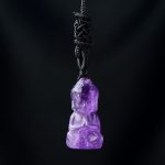 Buddha Stones Various Crystal Amethyst Pink Crystal White Crystal Citrine Buddha Carved Spiritual Healing Necklace Pendant Decoration Necklaces & Pendants BS Amethyst Necklace&Pendant